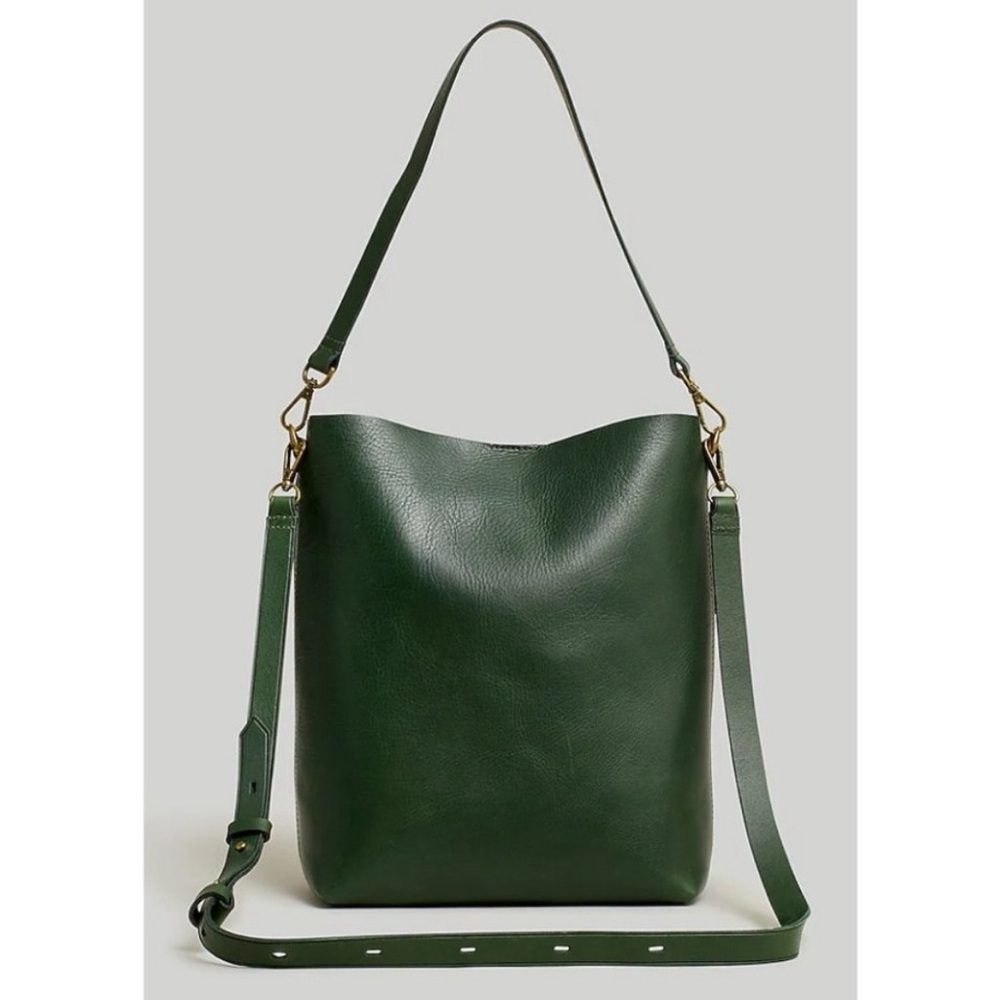 Madewell $168 The Transport Bucket Bag Forest Green NM952